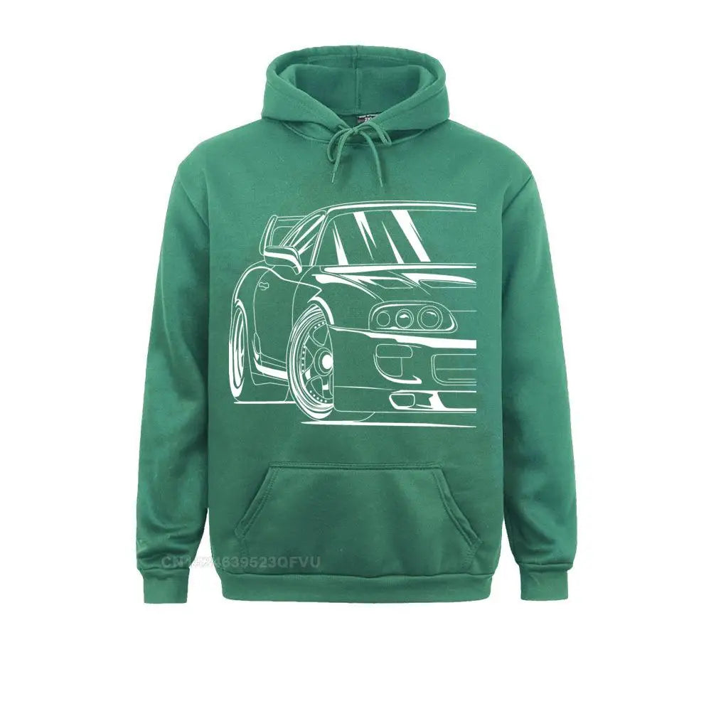 Best Car Design Hoodie Women Japanese Car Engine Hoodie Man Long Sleeve Vintage Harajuku Pure Cotton Printed Hoodied