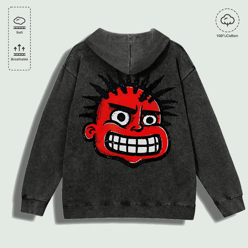 Angry Red Cartoon Face
