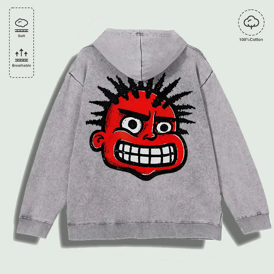 Angry Red Cartoon Face