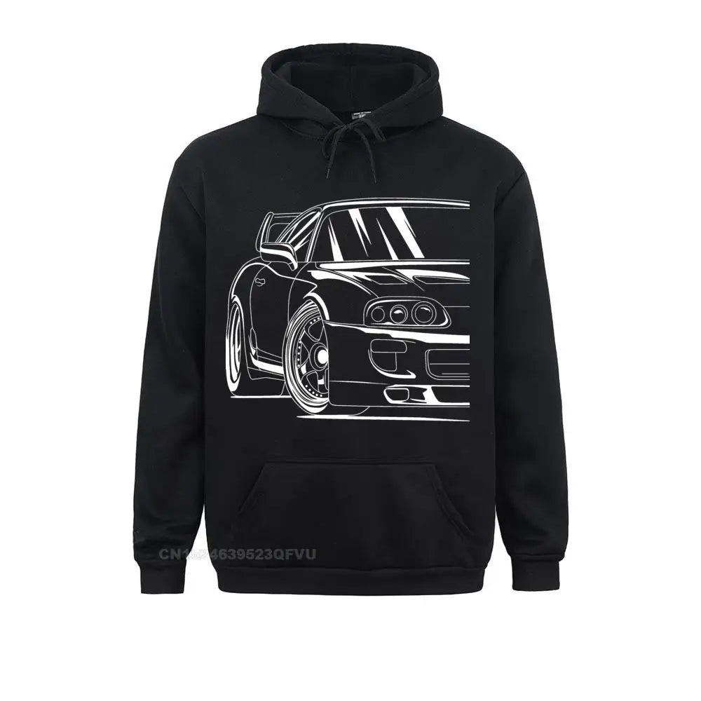 Best Car Design Hoodie Women Japanese Car Engine Hoodie Man Long Sleeve Vintage Harajuku Pure Cotton Printed Hoodied