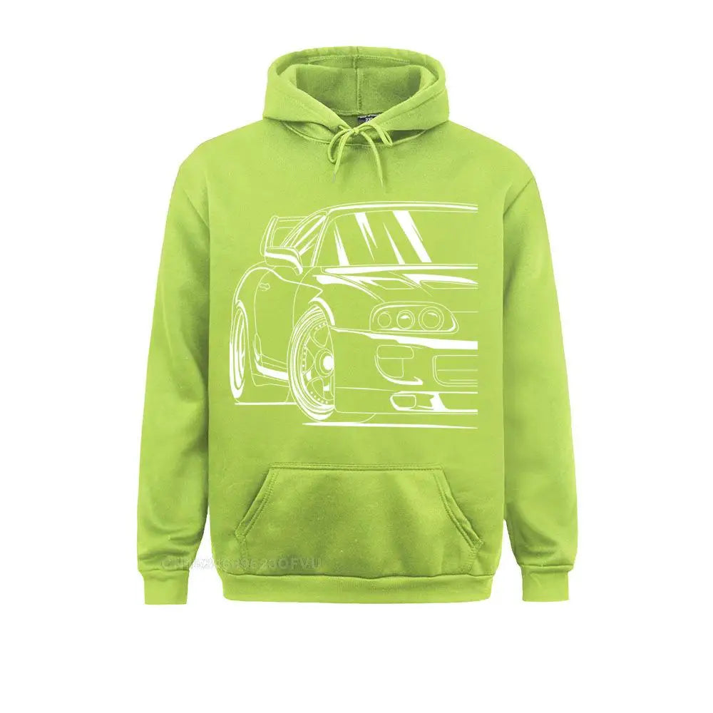 Best Car Design Hoodie Women Japanese Car Engine Hoodie Man Long Sleeve Vintage Harajuku Pure Cotton Printed Hoodied