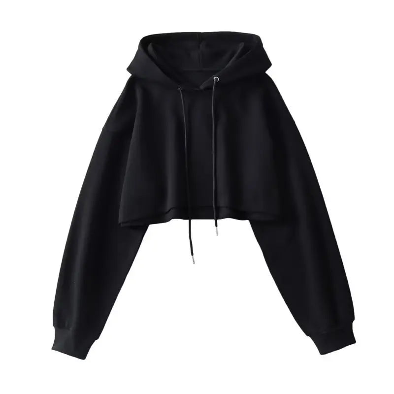 Street Wear Crop Top Hoodie Women