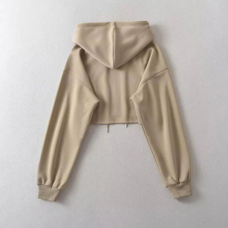 Street Wear Crop Top Hoodie Women