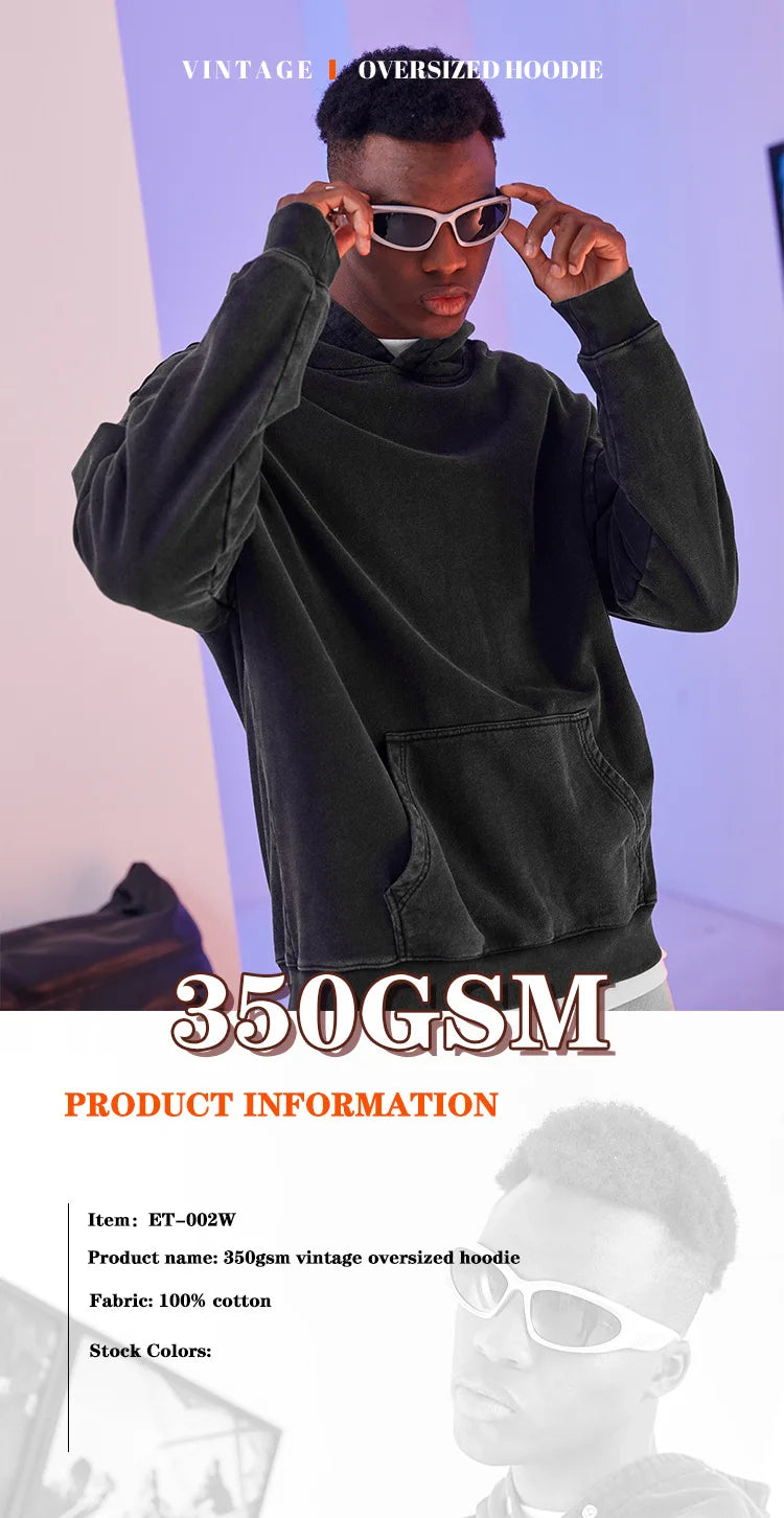 Anime Hoodie for Men Women Hip Hop Harajuku Acid Wash Pullover Hooded Sweatshirt Vintage Streetwear Casual Long Sleeve Tops