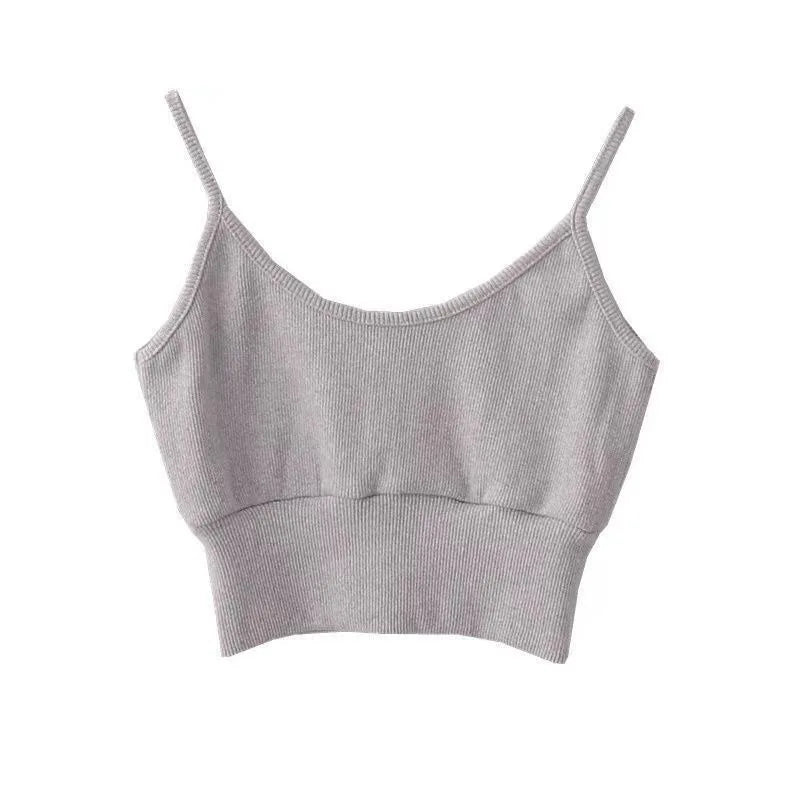 2 Piece Set Crop Sweatshirt and Spaghetti Strap Top
