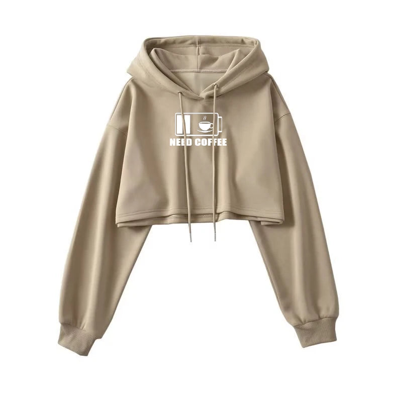 Street Wear Crop Top Hoodie Women