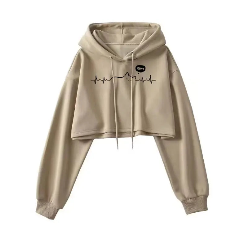 Street Wear Crop Top Hoodie Women