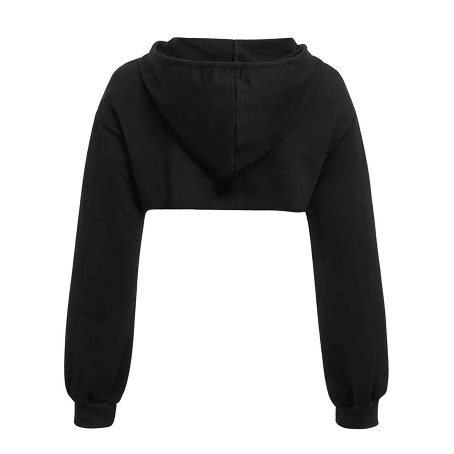 Autumn Streetwear Cropped Hooded Sweatshirt