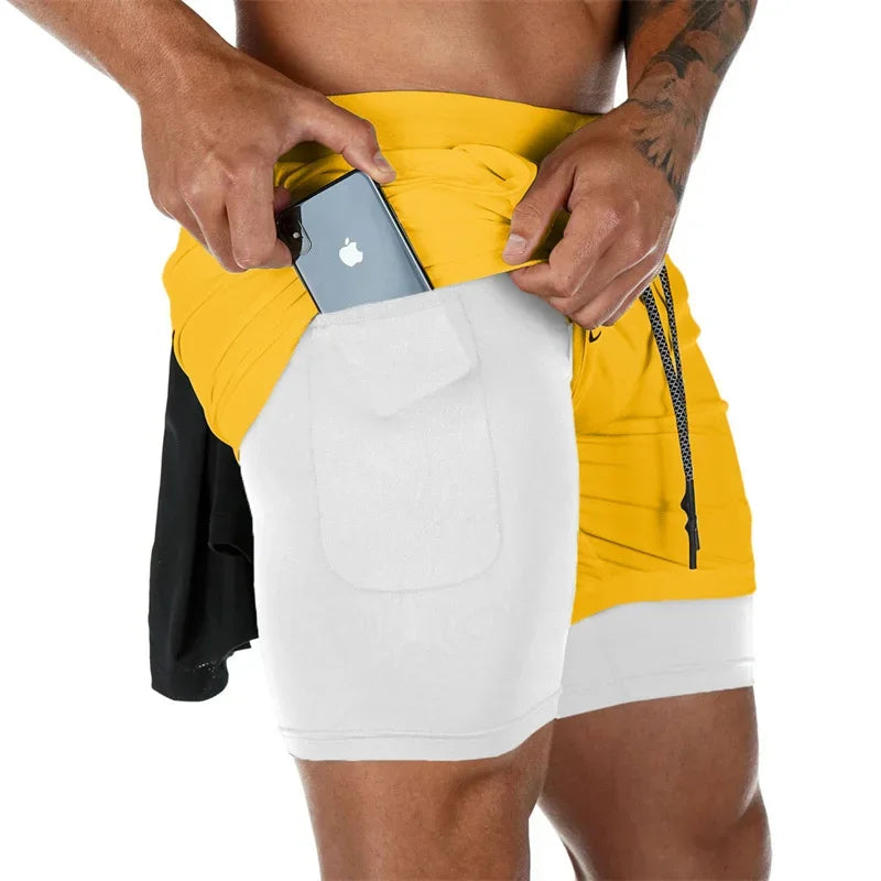 2024Anime Baki 2-in-1 Gym Performance Short Mens Athletic Compression Shorts Quick Dry Stretch Workout Fitness Running Sportwear