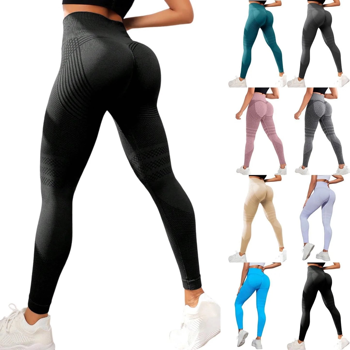 Compression Leggings Cellulite Slimming Trouser Women High Waist Seamless Push Up Opaque Stretch Pants For Yoga And Fitness