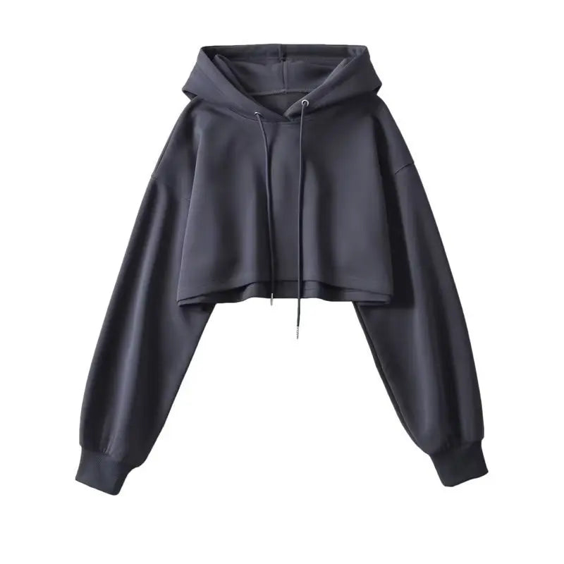 Street Wear Crop Top Hoodie Women