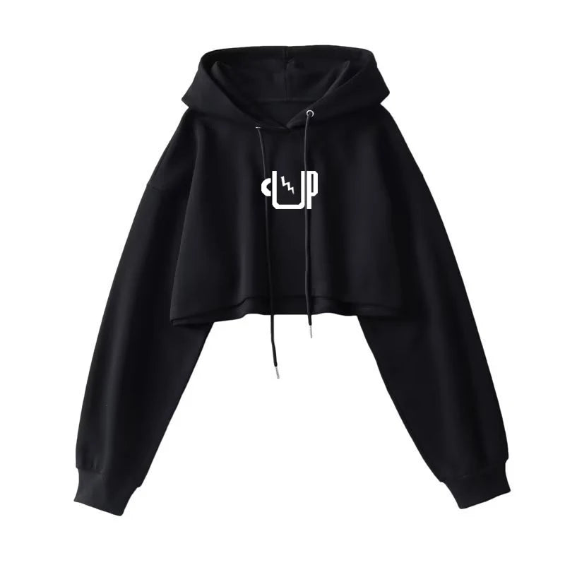 Street Wear Crop Top Hoodie Women
