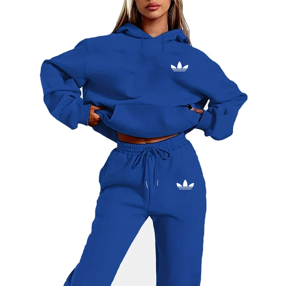 Letter Printed Women Hoodie set Street Hip Hop Clothing Casual Female 2pcs Clothing Plush sweatshirt Perfect for Outdoor