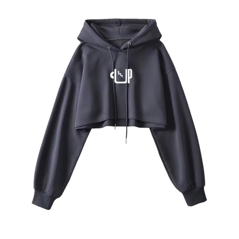 Street Wear Crop Top Hoodie Women