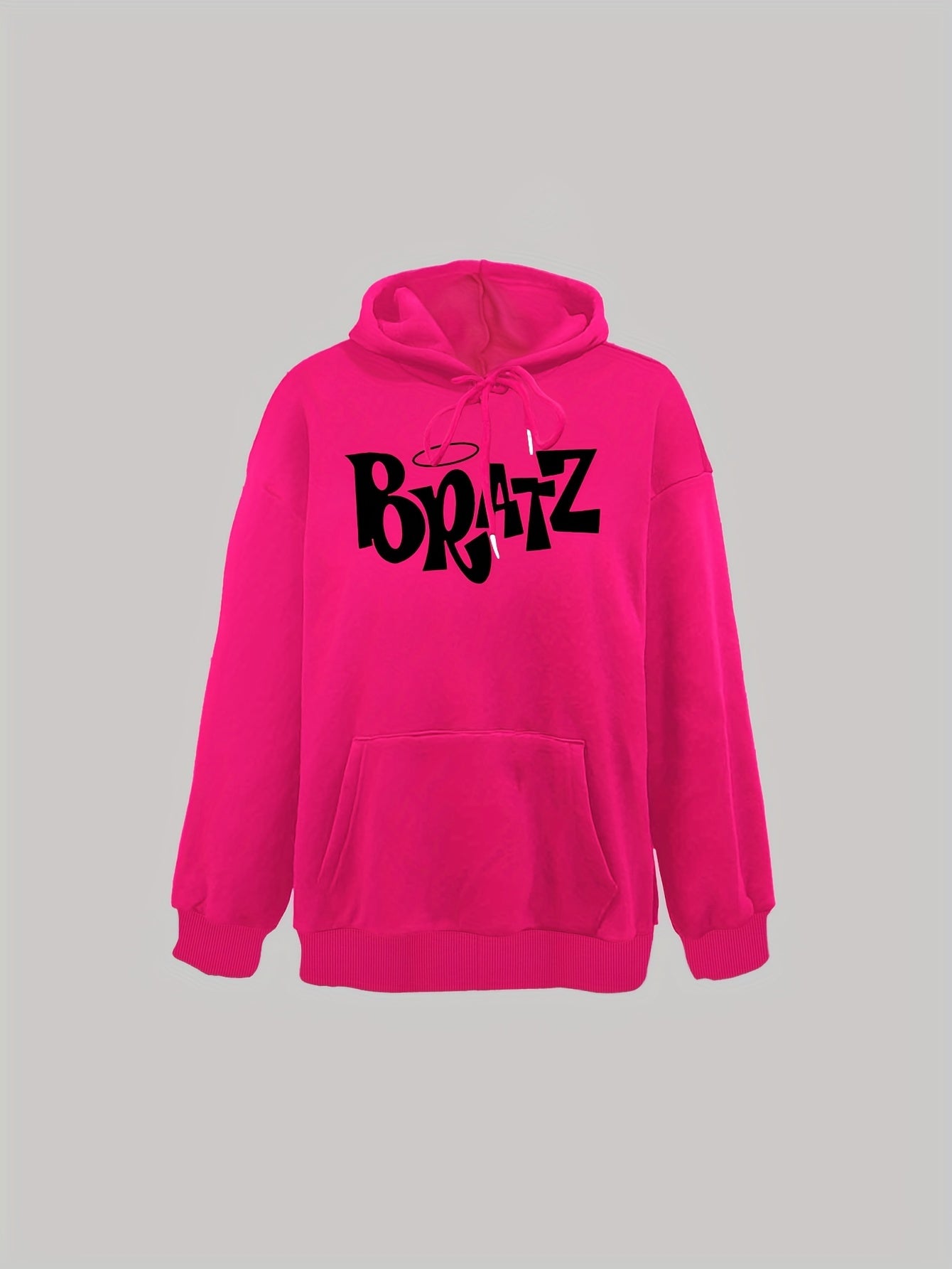 Women's Casual Alphabet Print Hoodie - Cozy Stretch Fit, Kangaroo Pocket, Perfect for Spring/Fall