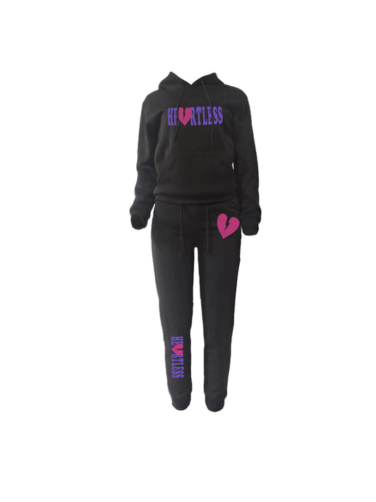 Casual Letter Print Two-piece Set, Kangaroo Pocket Hoodie & Drawstring Pants Outfits - Women's Clothing - Soft & Comfortable Fabric - Perfect for Casual Wear & Loungewear - Ideal Gift for Women