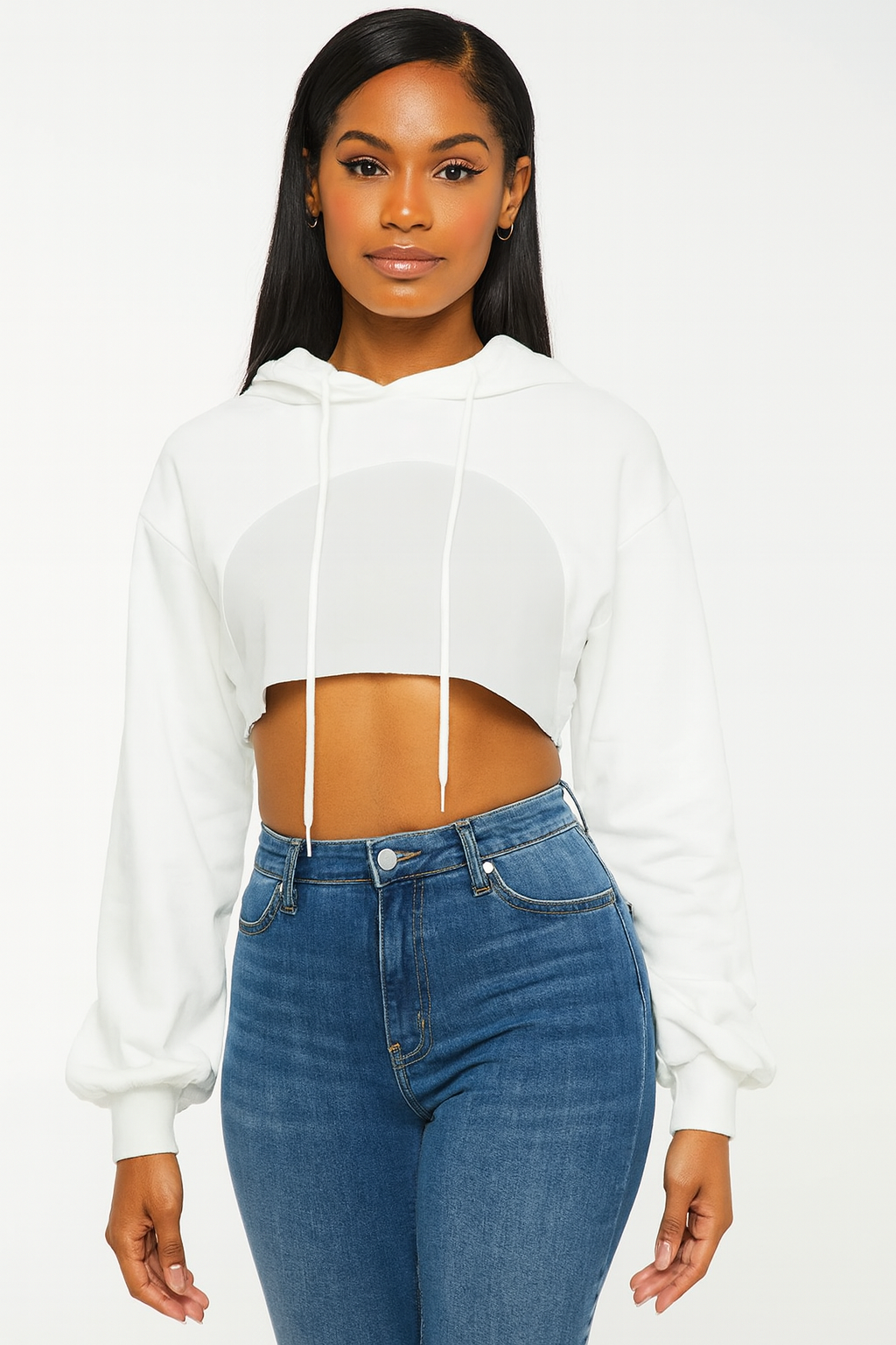 Streetwear Cropped Hooded Sweatshirt