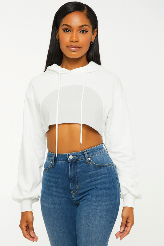 Streetwear Cropped Hooded Sweatshirt