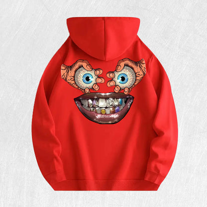 Cartoon Face Graphic Hoodie