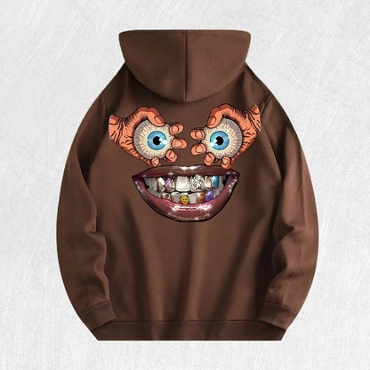 Cartoon Face Graphic Hoodie