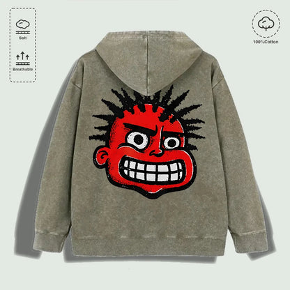Angry Red Cartoon Face