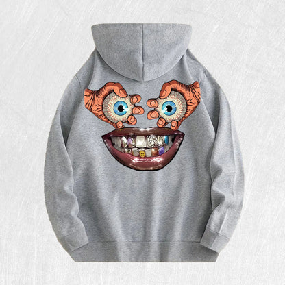 Cartoon Face Graphic Hoodie