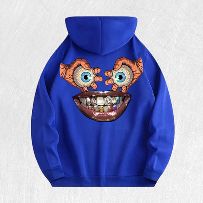 Cartoon Face Graphic Hoodie