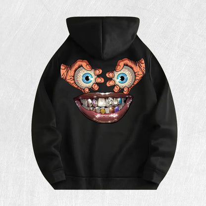 Cartoon Face Graphic Hoodie