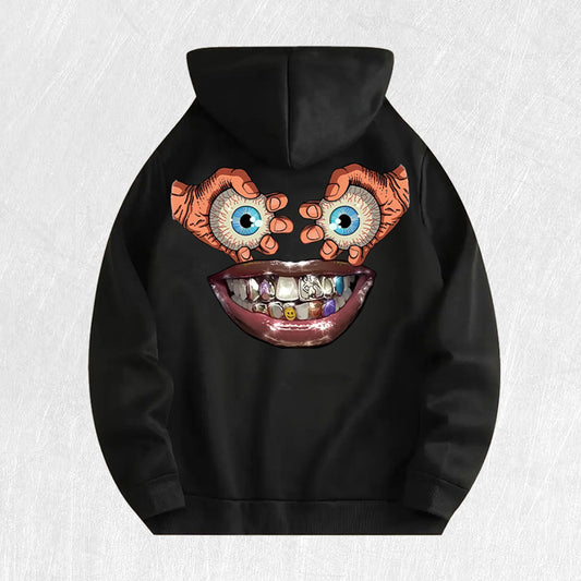 Cartoon Face Graphic Hoodie