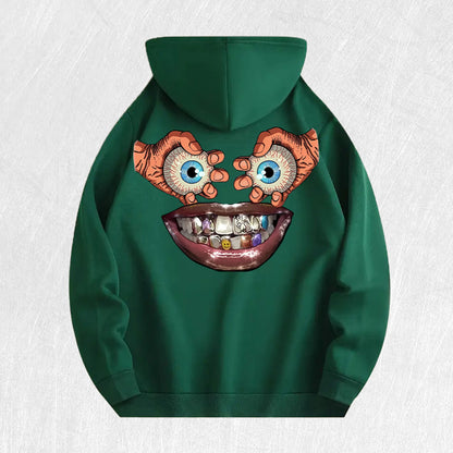 Cartoon Face Graphic Hoodie