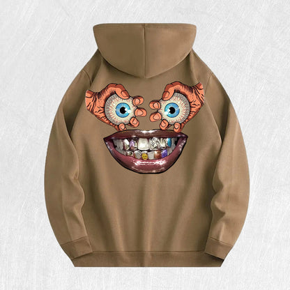 Cartoon Face Graphic Hoodie