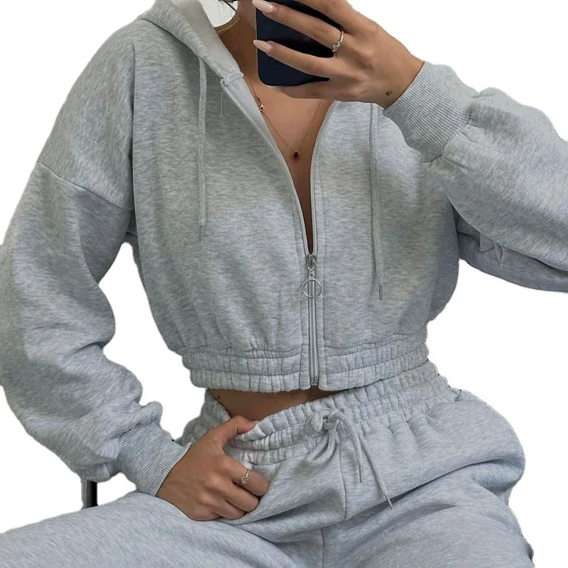 2-Piece Zip Up Sweat Suit