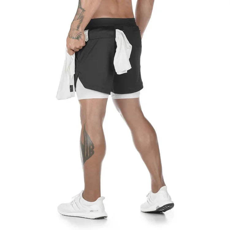 2024Anime Baki 2-in-1 Gym Performance Short Mens Athletic Compression Shorts Quick Dry Stretch Workout Fitness Running Sportwear