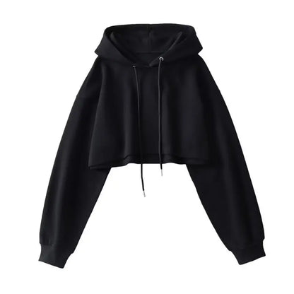 Street Wear Crop Top Hoodie Women