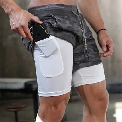 2024Anime Baki 2-in-1 Gym Performance Short Mens Athletic Compression Shorts Quick Dry Stretch Workout Fitness Running Sportwear