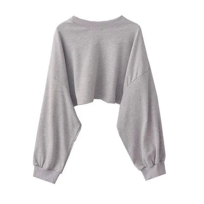2 Piece Set Crop Sweatshirt and Spaghetti Strap Top