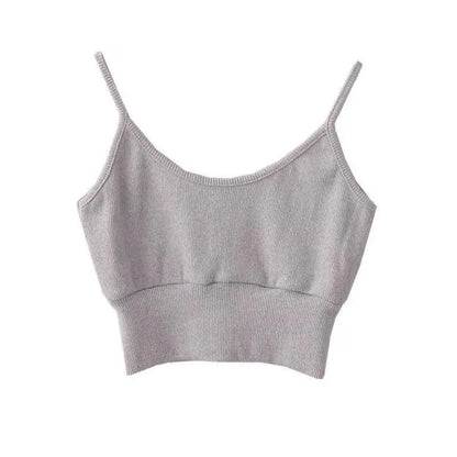 2 Piece Set Crop Sweatshirt and Spaghetti Strap Top