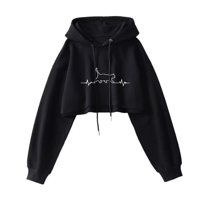Street Wear Crop Top Hoodie Women