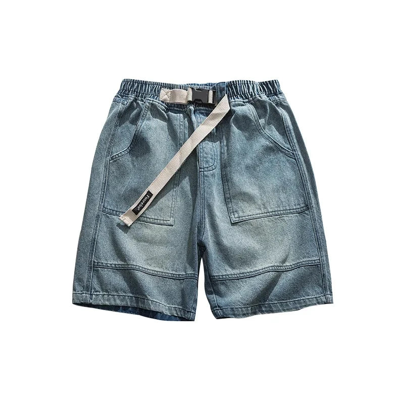 Denim Shorts Loose Casual Cargo Five Quarter Pants