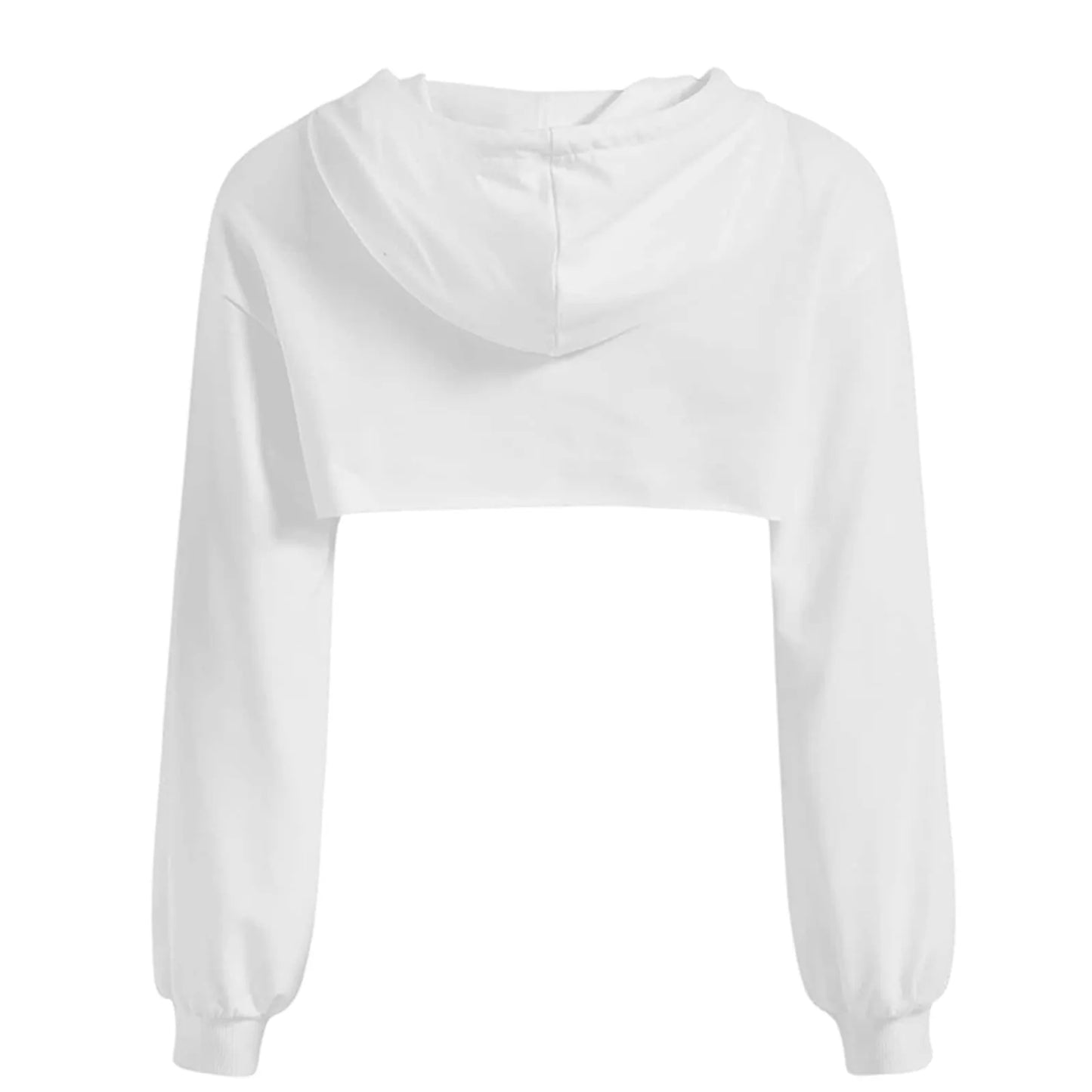 Autumn Streetwear Cropped Hooded Sweatshirt