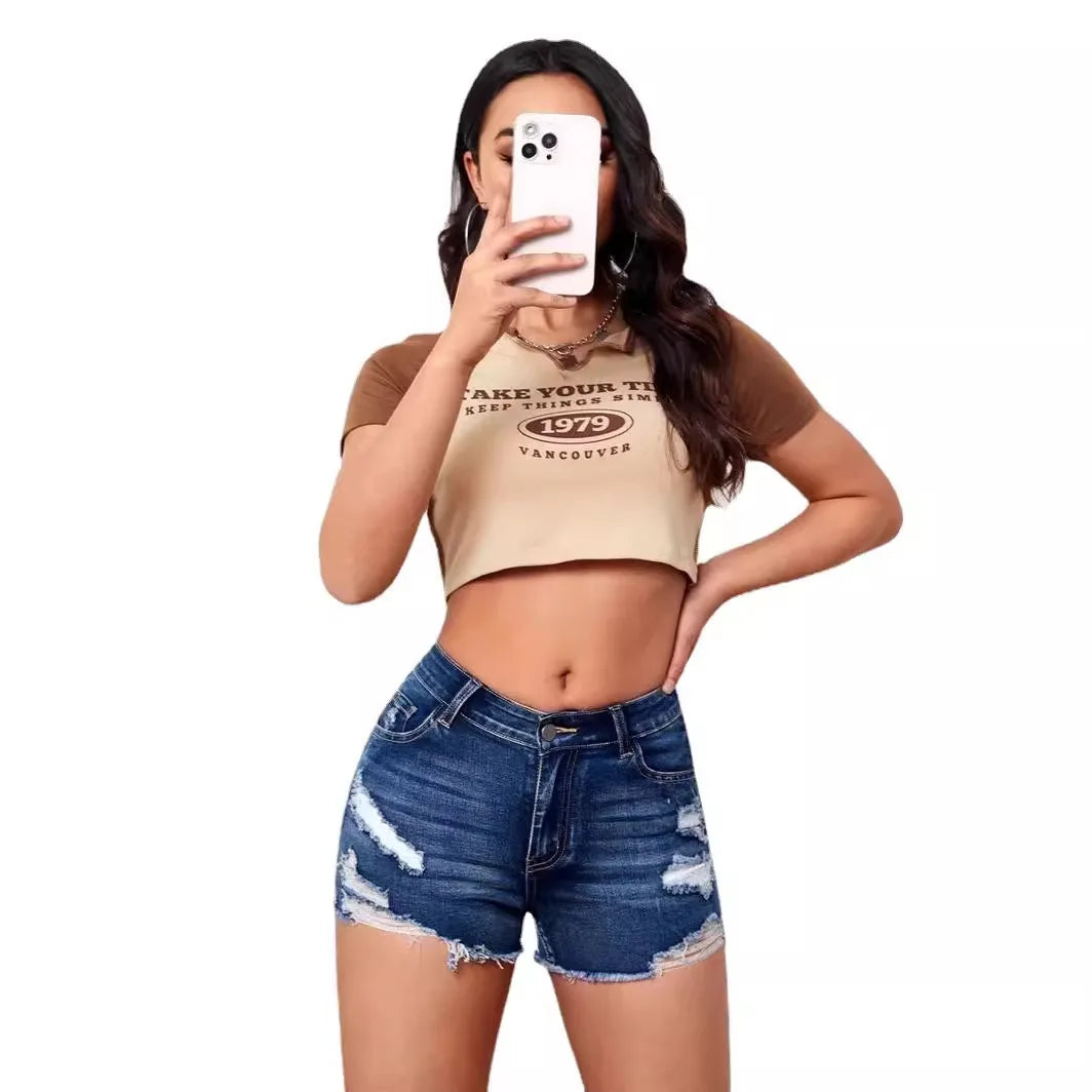 Denim Vintage Short Pants