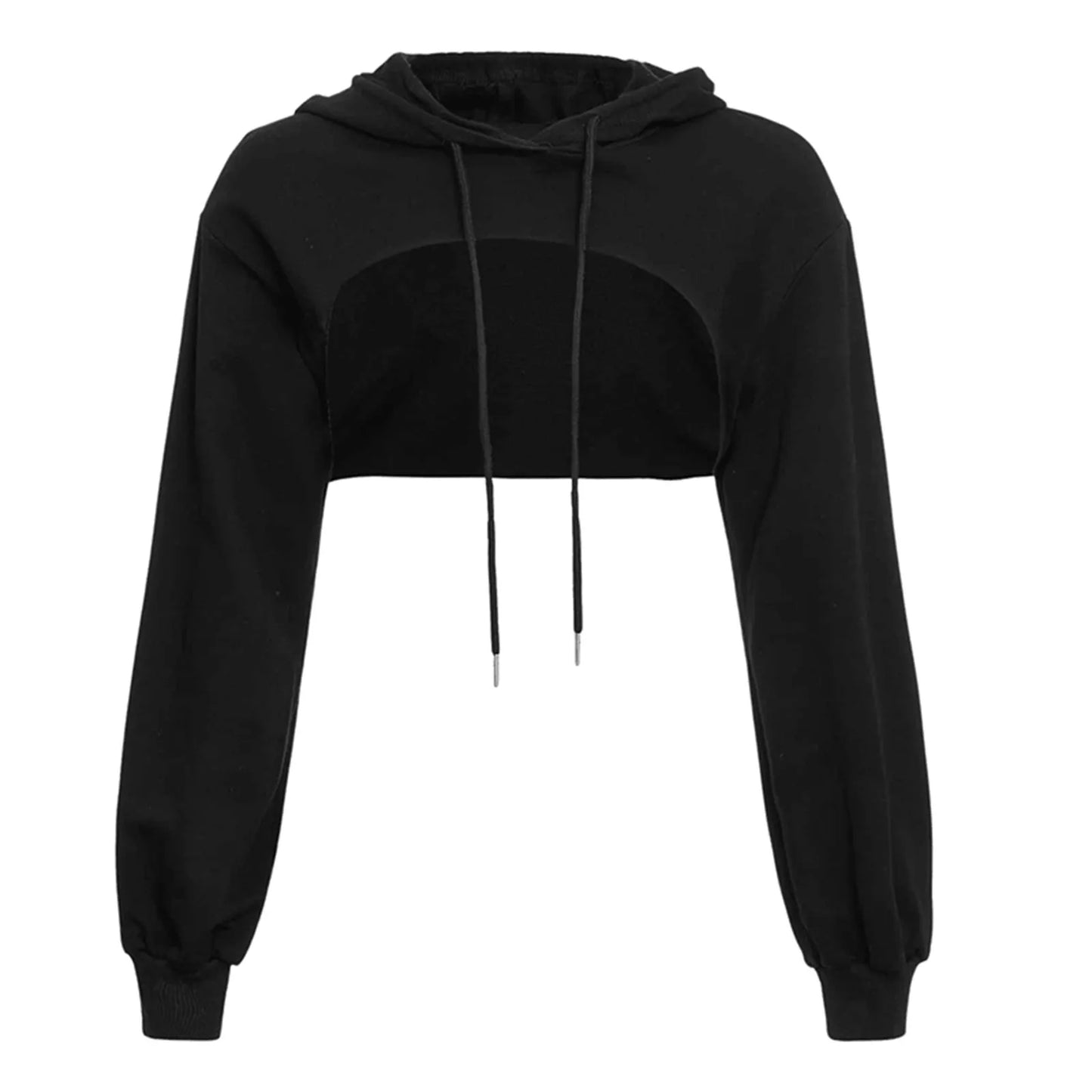 Autumn Streetwear Cropped Hooded Sweatshirt