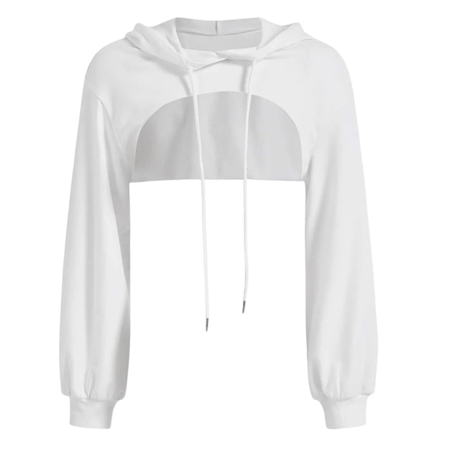 Autumn Streetwear Cropped Hooded Sweatshirt