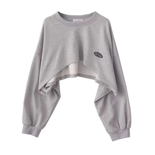 2 Piece Set Crop Sweatshirt and Spaghetti Strap Top