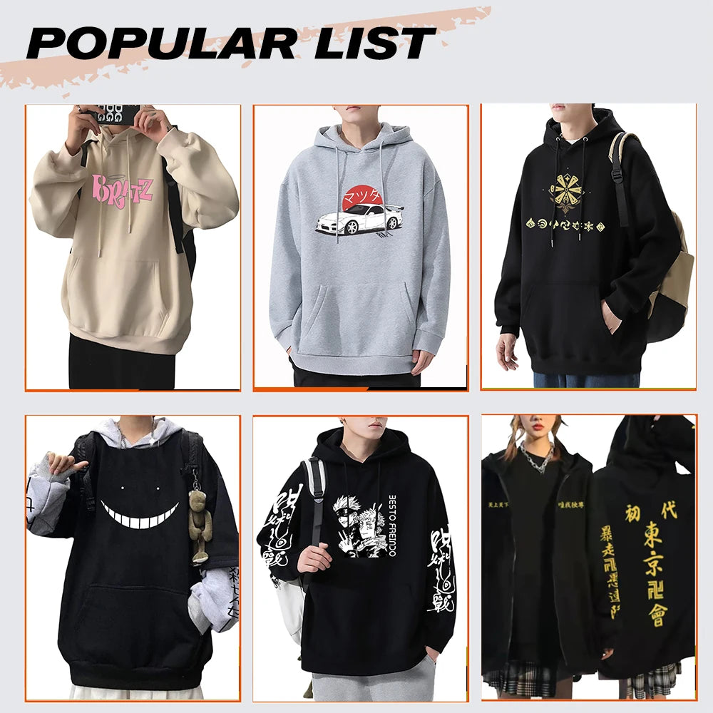 Anime Hoodie Women Men Long Sleeve Streetwear for Nippon Crewneck Sweatshirts Tops Y2k Oversized Hoody Japanese Anime Print