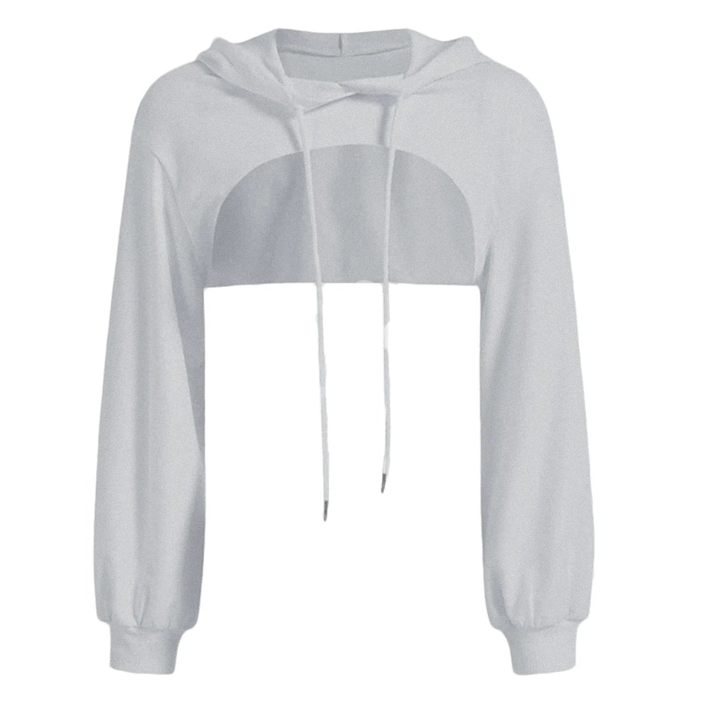 Autumn Streetwear Cropped Hooded Sweatshirt