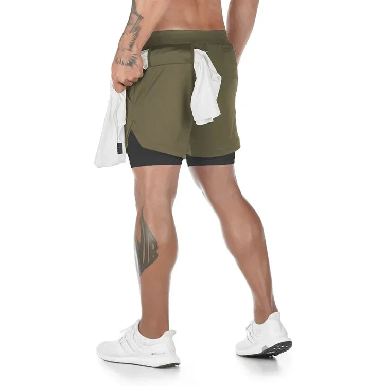 2024Anime Baki 2-in-1 Gym Performance Short Mens Athletic Compression Shorts Quick Dry Stretch Workout Fitness Running Sportwear