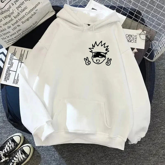 Neutral hoodie Jujutsu Kaisen cartoon large-scale animation design Kawaii Gojo Satoru  Pattern streetwear Spring and Autumn