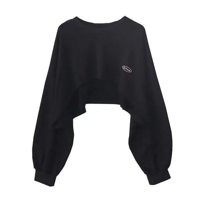 2 Piece Set Crop Sweatshirt and Spaghetti Strap Top