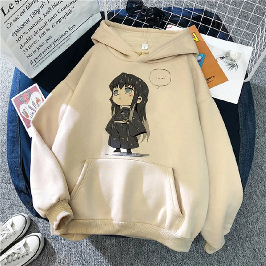 Tokito Hoodies Women Japanese Anime Hood Women 90s Sweater Casual Sweatshirts for Women Winter Fleece Harajuku Street Hoody